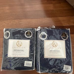 Premium Navy Blue Blackout Curtains - 2 Panels